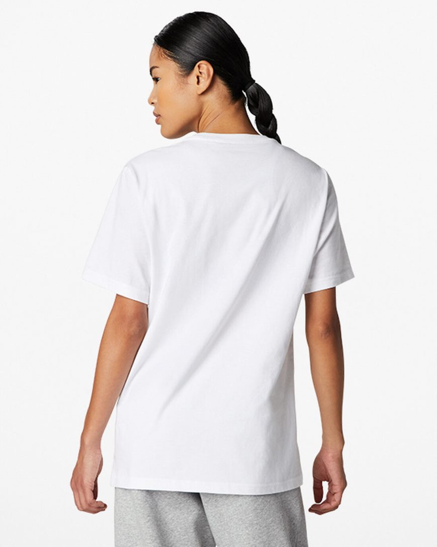 Women's Converse Go-To Embroidered Star Chevron Standard Fit T-Shirts White | AU C34E9H